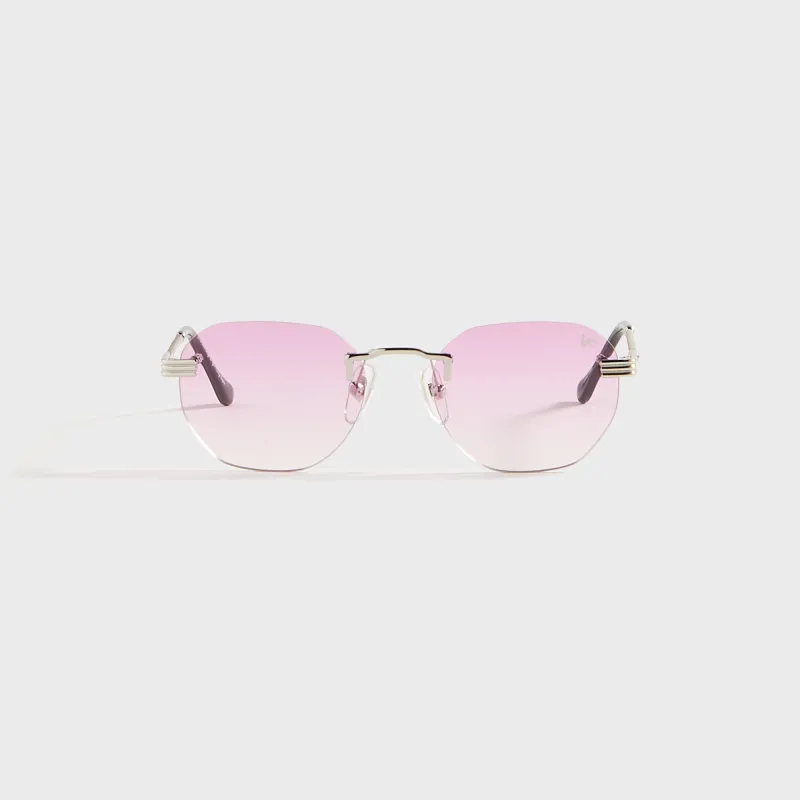 Vintage Frames Detroit Player Rimless Drill Mount 24KT - White Gold / Gum Drop sold by Kith