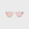 Vintage Frames Detroit Player Rimless Drill Mount 24KT - Gold / Smoke Solid Flash Red sold by Kith