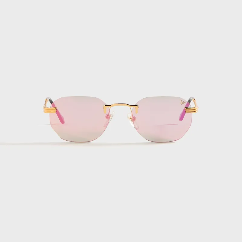 Vintage Frames Detroit Player Rimless Drill Mount 24KT - Gold / Smoke Solid Flash Red sold by Kith