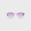 Vintage Frames Detroit Player Rimless Drill Mount 24KT - Gold / Purple Gradient sold by Kith