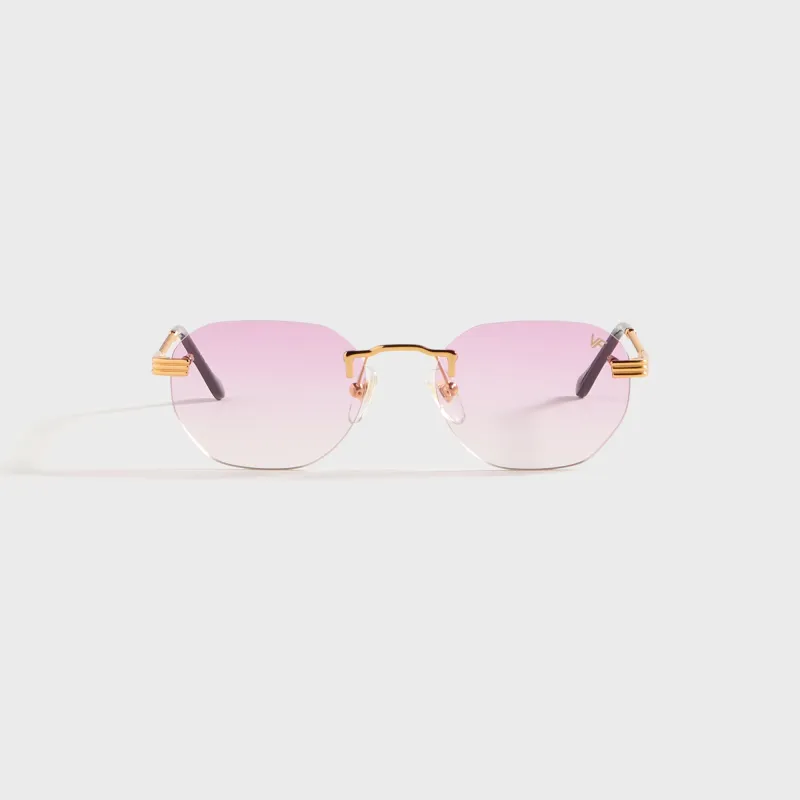 Vintage Frames Detroit Player Rimless Drill Mount 24KT - Gold / Gumdrop Gradient sold by Kith