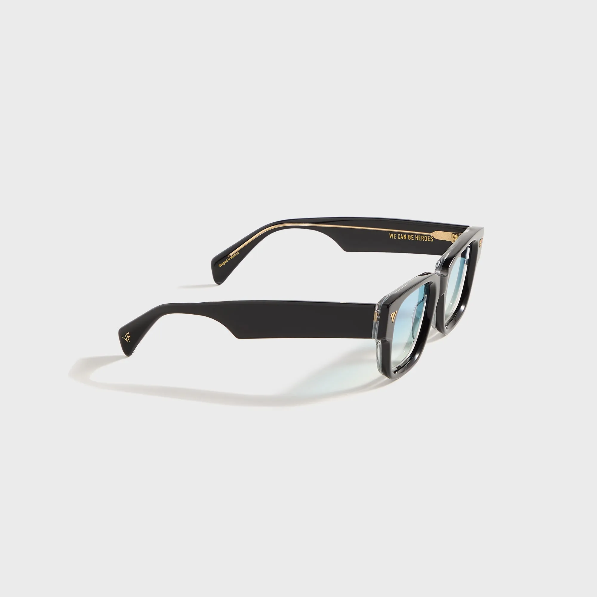 Vintage Frames Bowie Black and Clear Acetate - Glossy Black / Blue sold by Kith product image thumbnail 2