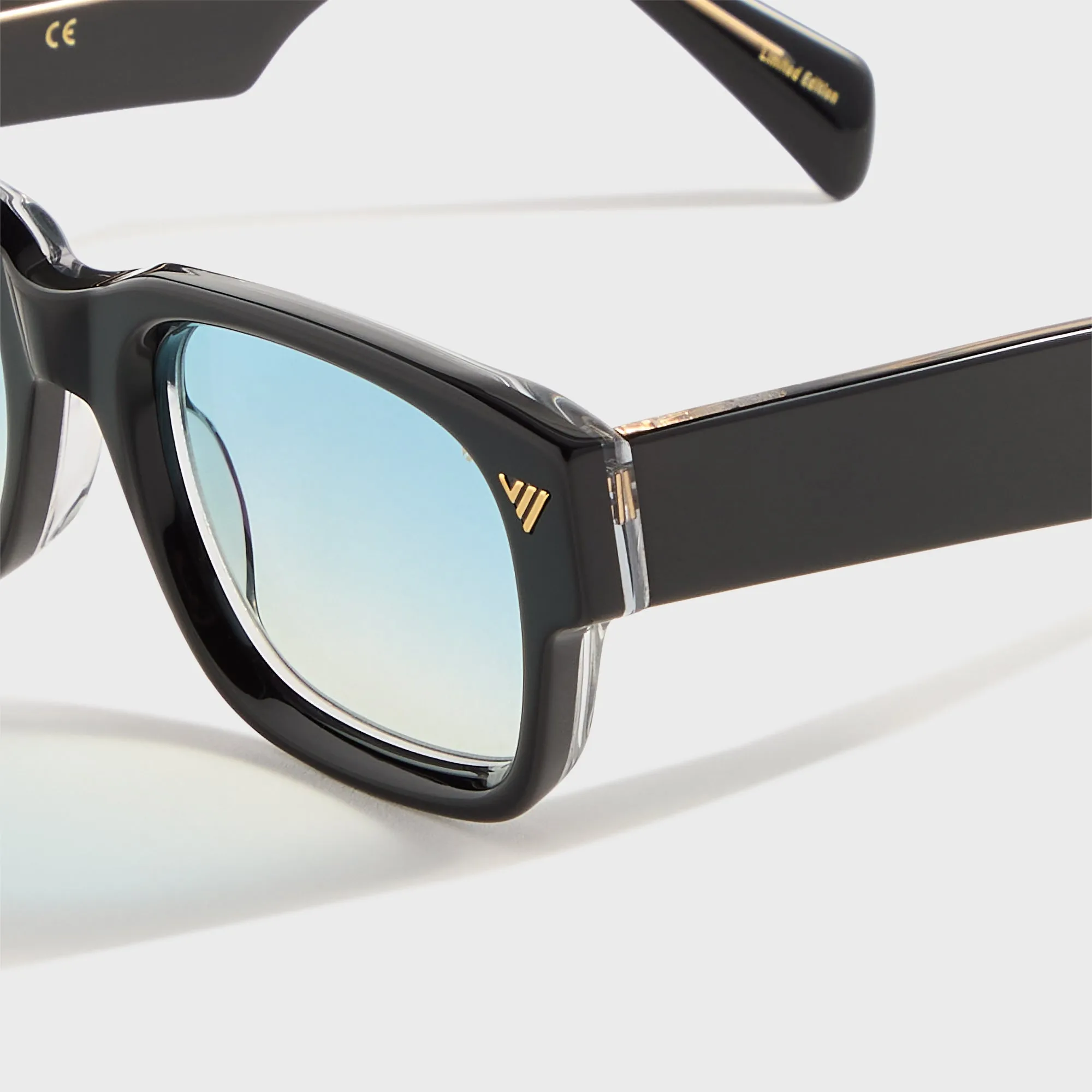Vintage Frames Bowie Black and Clear Acetate - Glossy Black / Blue sold by Kith product image thumbnail 3