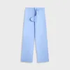 Tekla Poplin Pyjama Pant - Solid Cornflower Blue sold by Kith