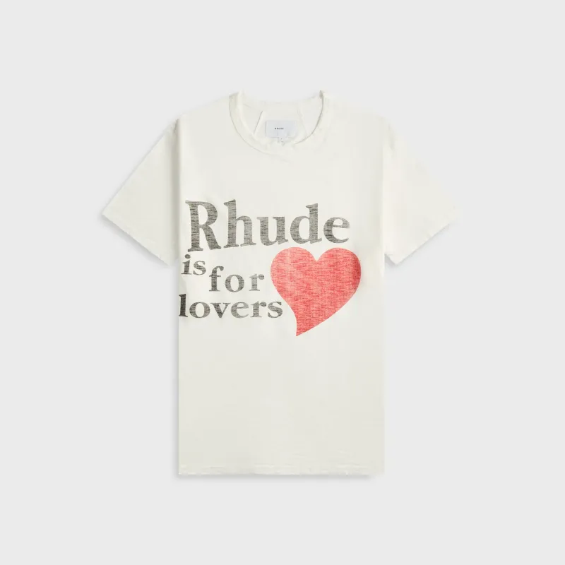 Rhude Lovers Slub Tee - White sold by Kith