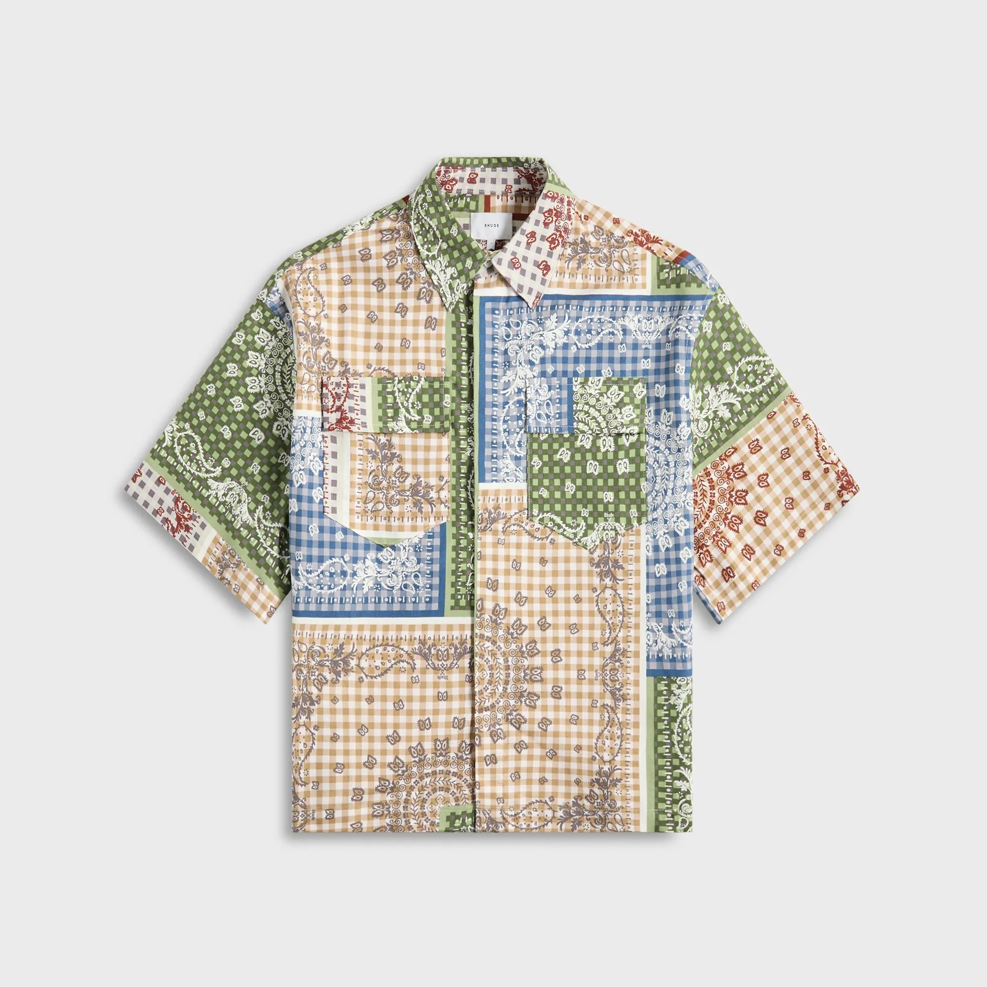 Rhude Bandana Boxy Work Shirt - Multi sold by Kith