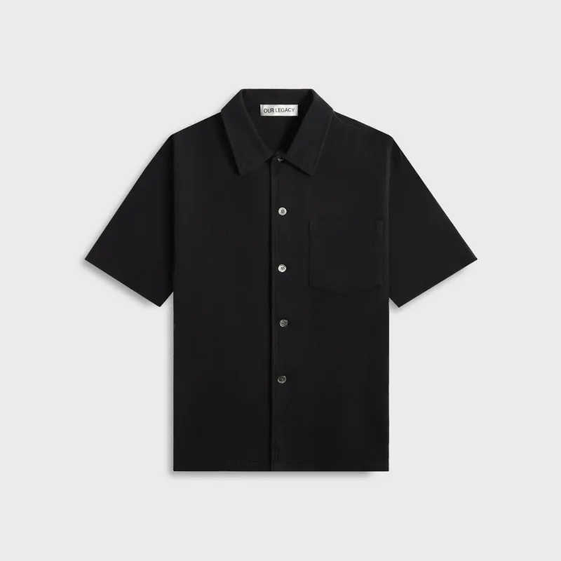 Our Legacy Box Shirt - Black Crochet Weave sold by Kith