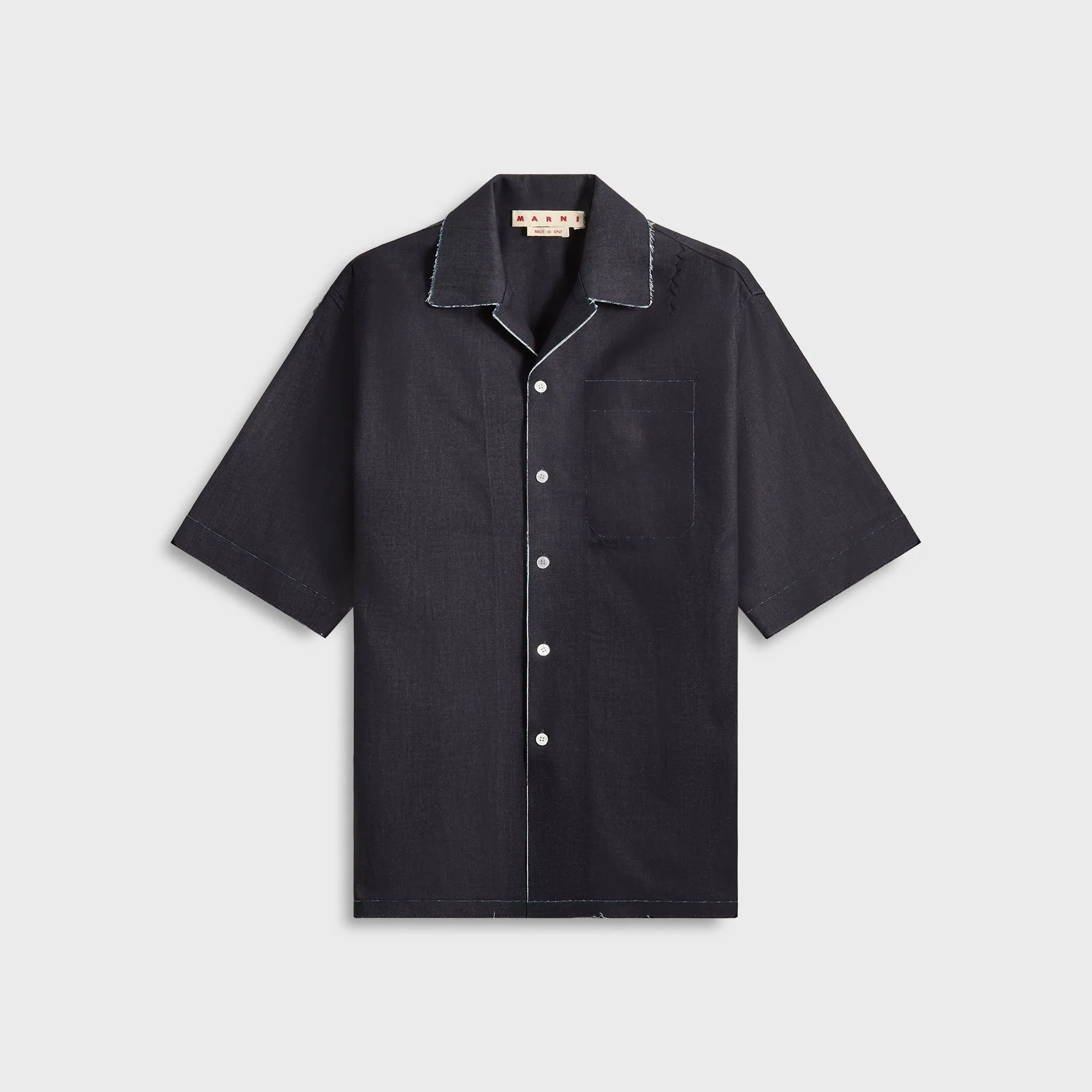 Marni Short Sleeve Shirt - Blue / Black sold by Kith