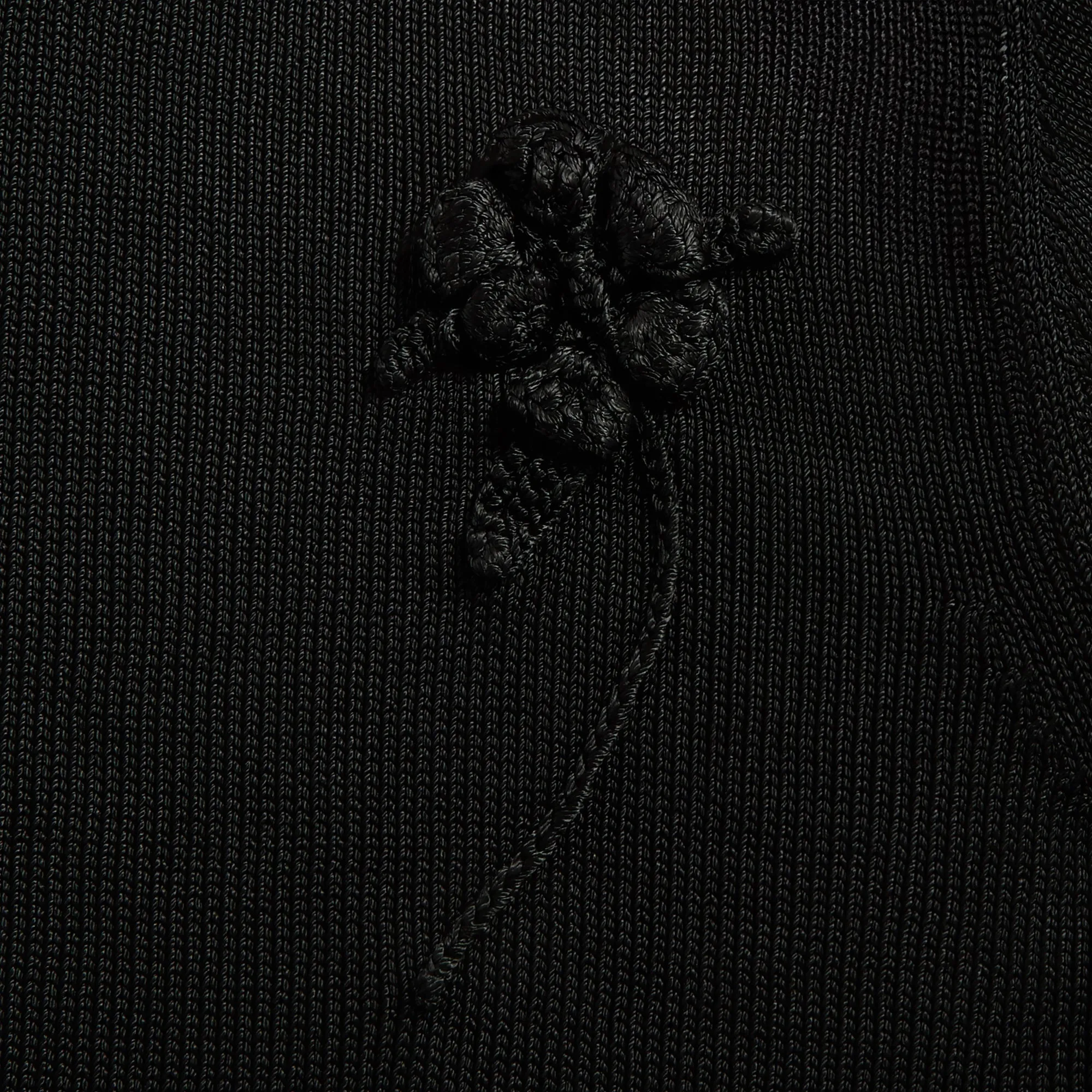 Jil Sander Knitted Polo Shirt With Crochet Flower - Black sold by Kith product image thumbnail 3