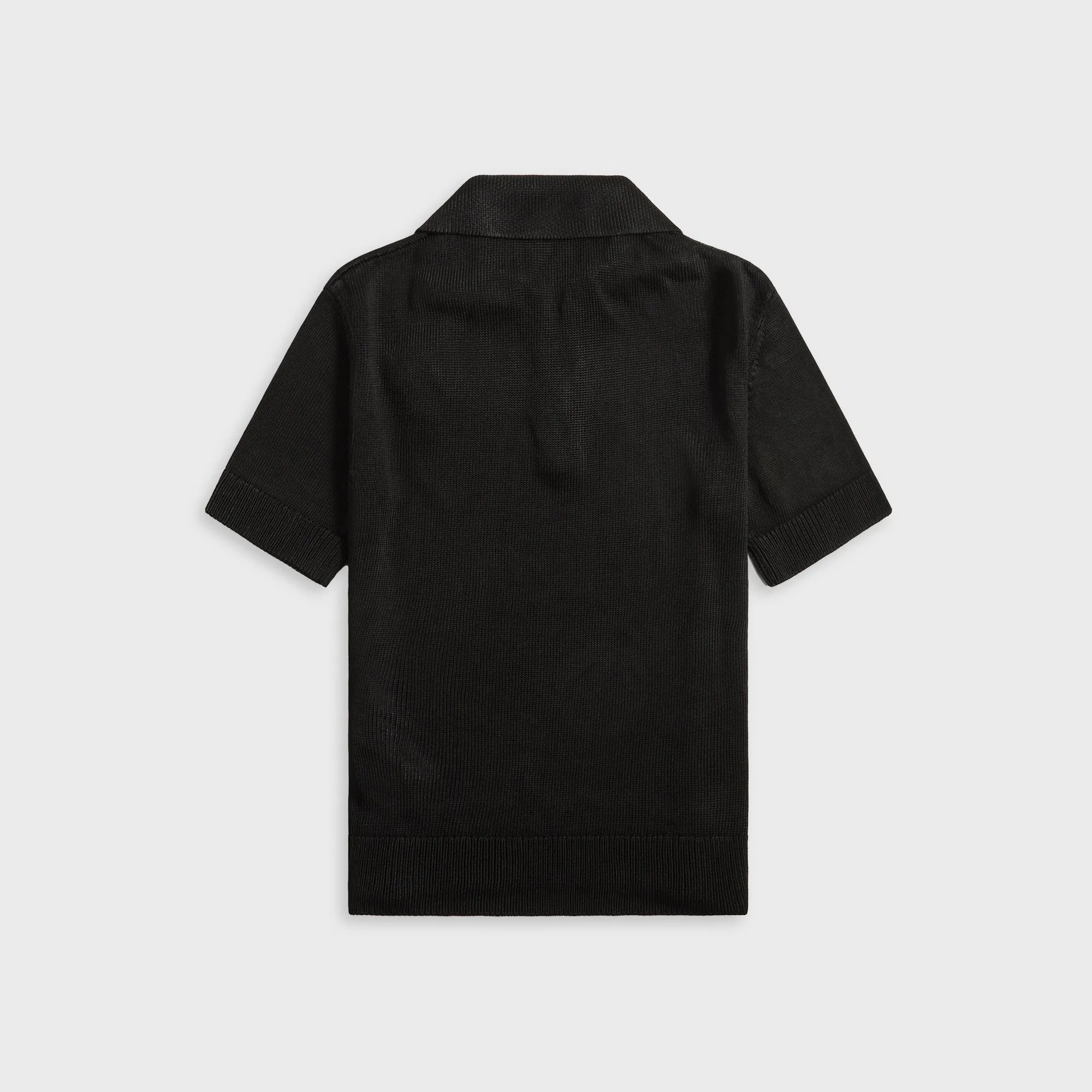 Jil Sander Knitted Polo Shirt With Crochet Flower - Black sold by Kith product image thumbnail 2