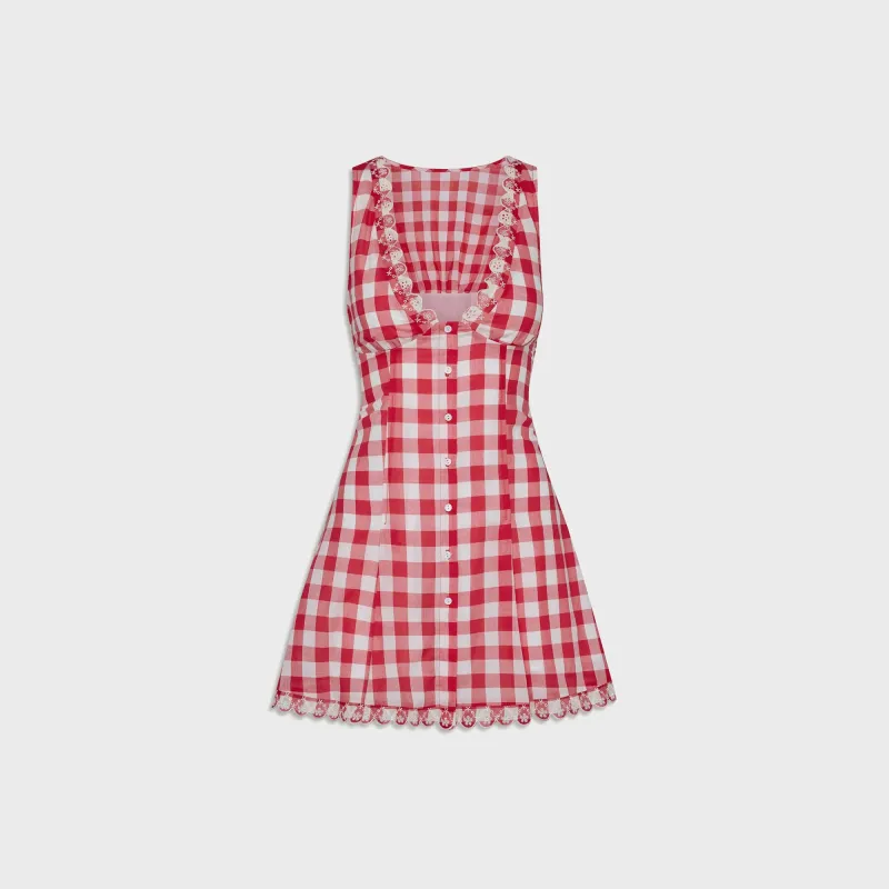 Frankies Bikinis Farm Gauze Mini Dress - Malibu Picnic sold by Kith