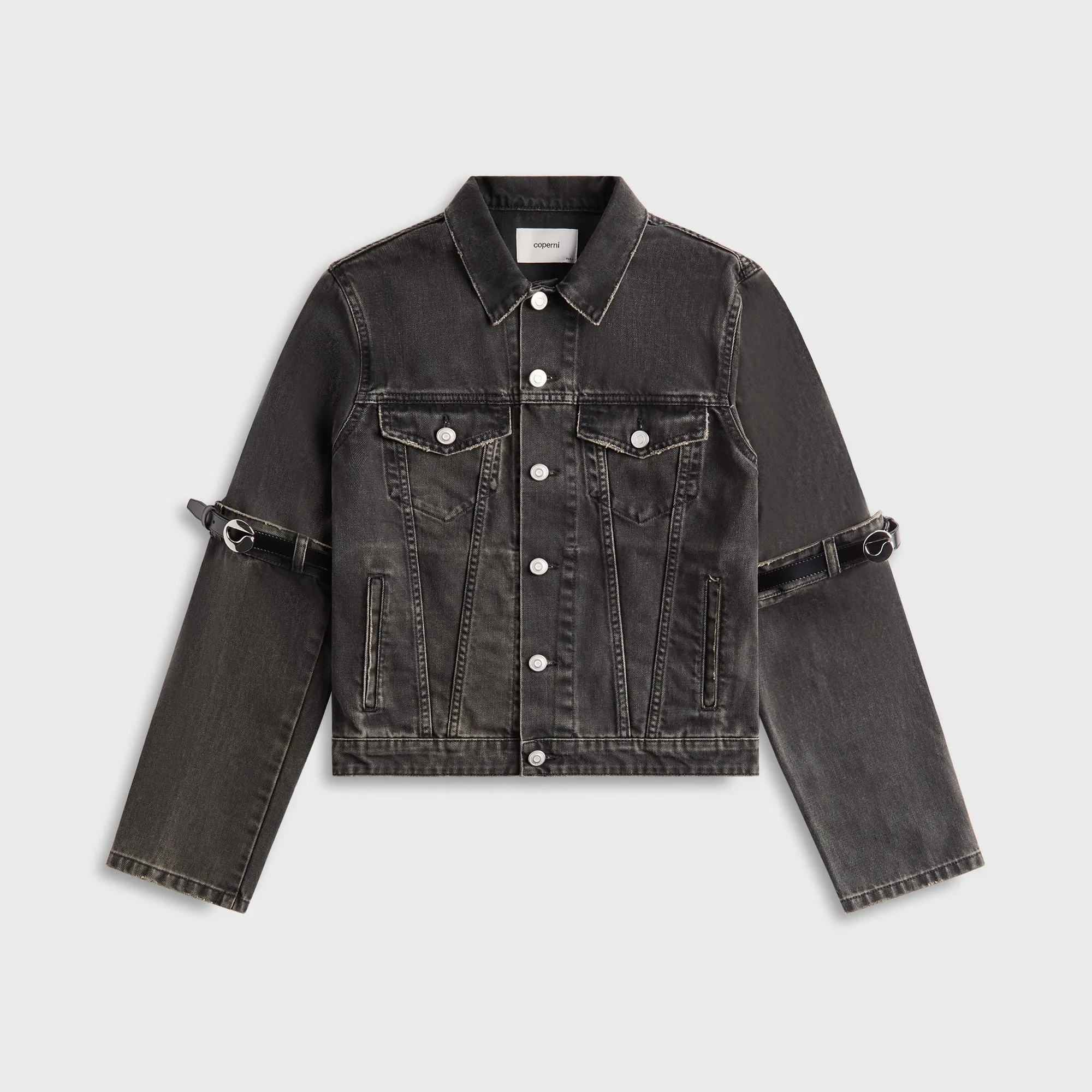 Coperni Hybrid Denim Short Jacket - Black sold by Kith