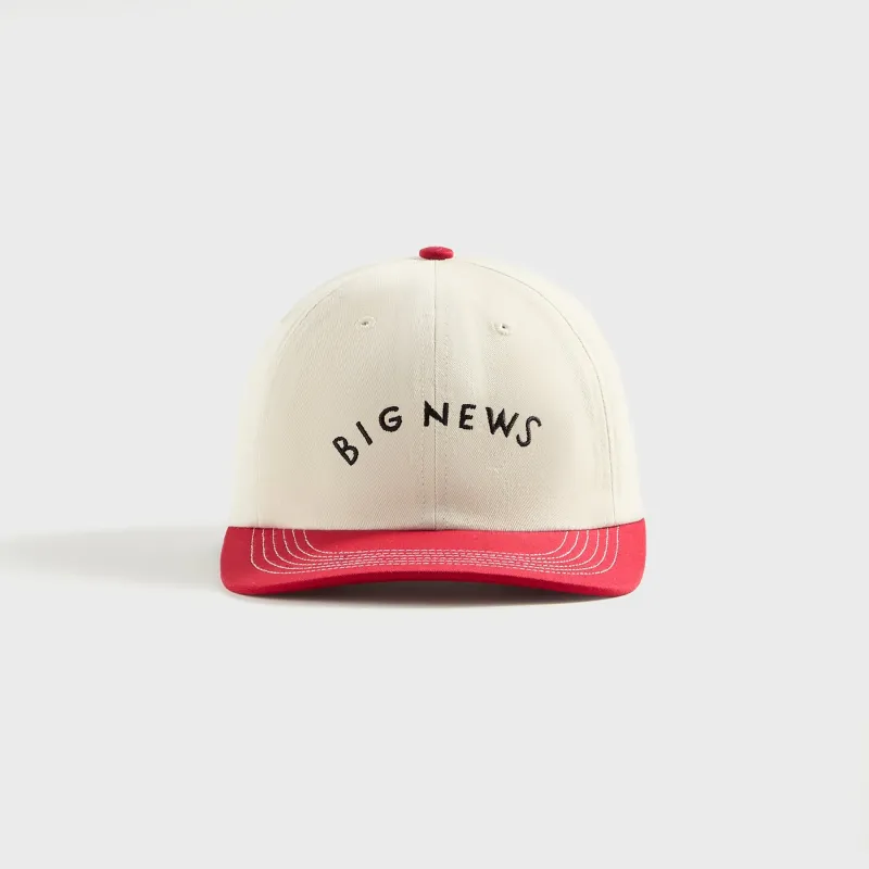 by Parra Big News 6 Panel Cap - Dark Red sold by Kith