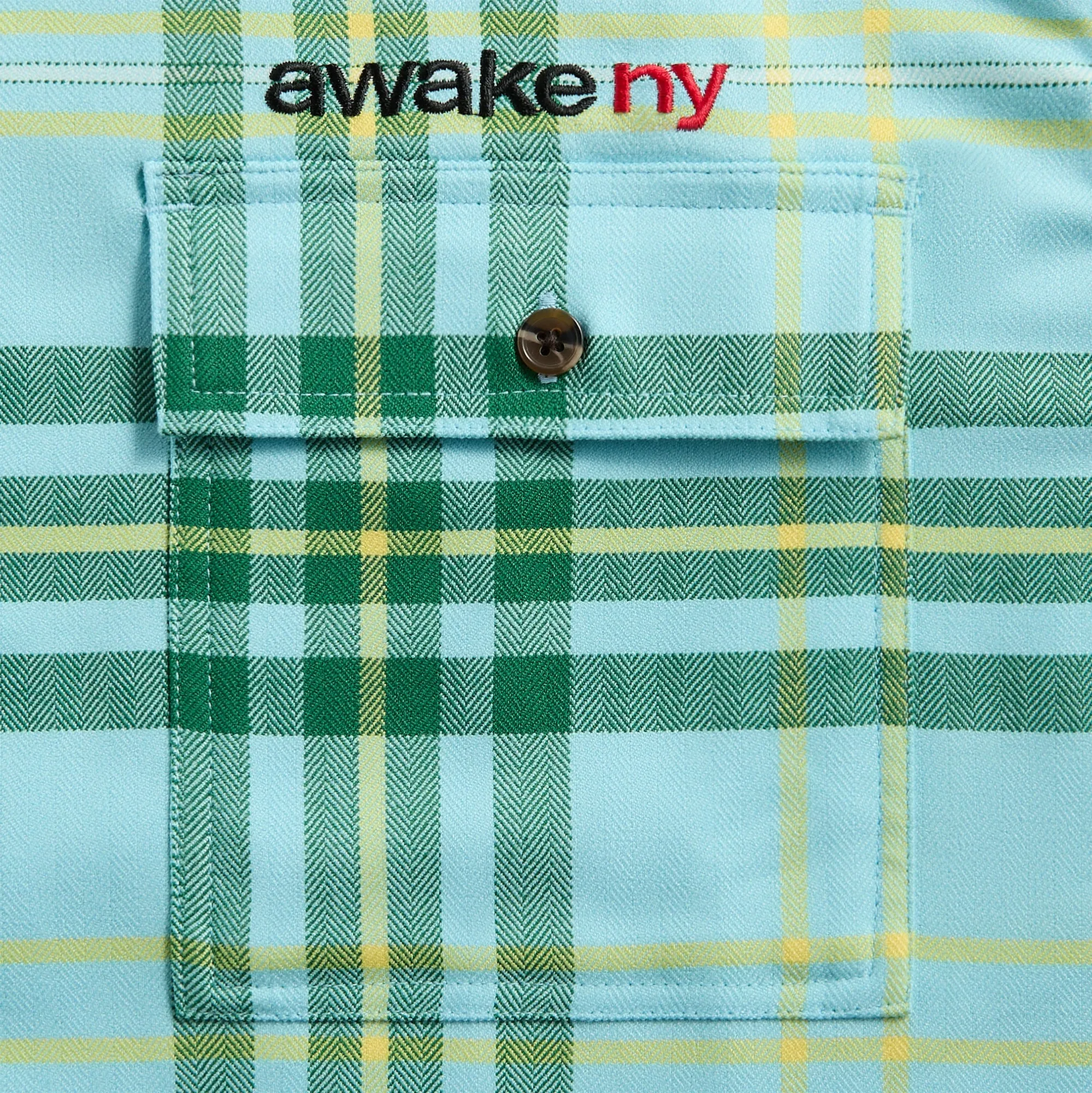 Awake NY Plaid Flannel Shirt - Turquoise sold by Kith product image thumbnail 3