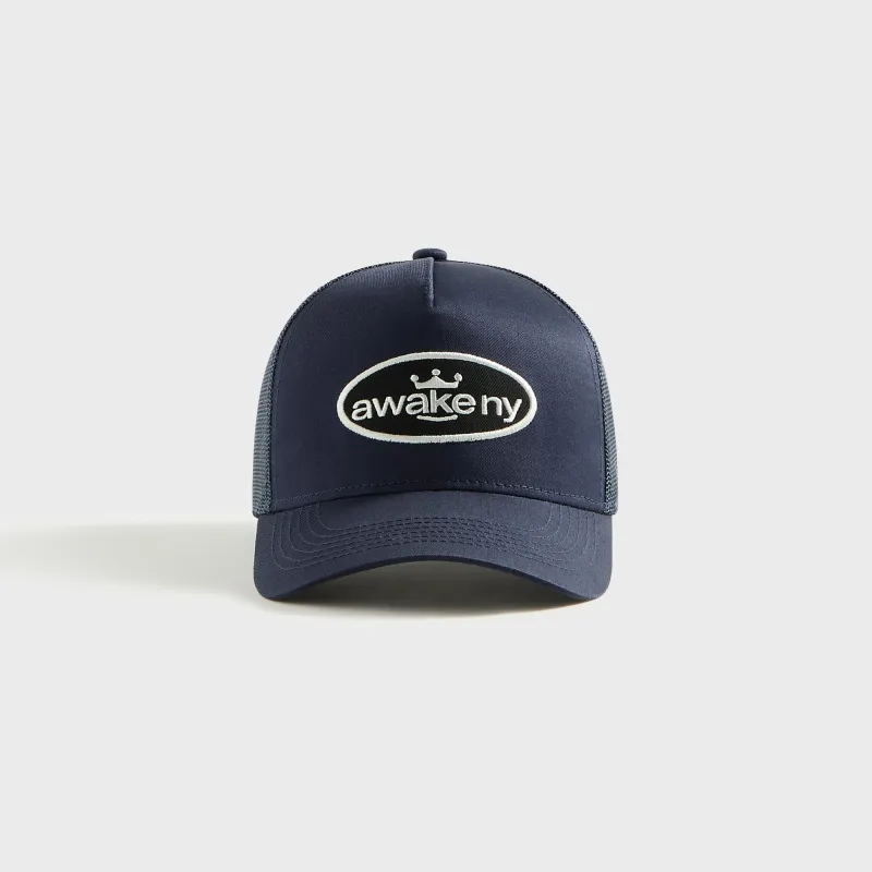 Awake NY King Logo Trucker Cap - Navy made by Awake
