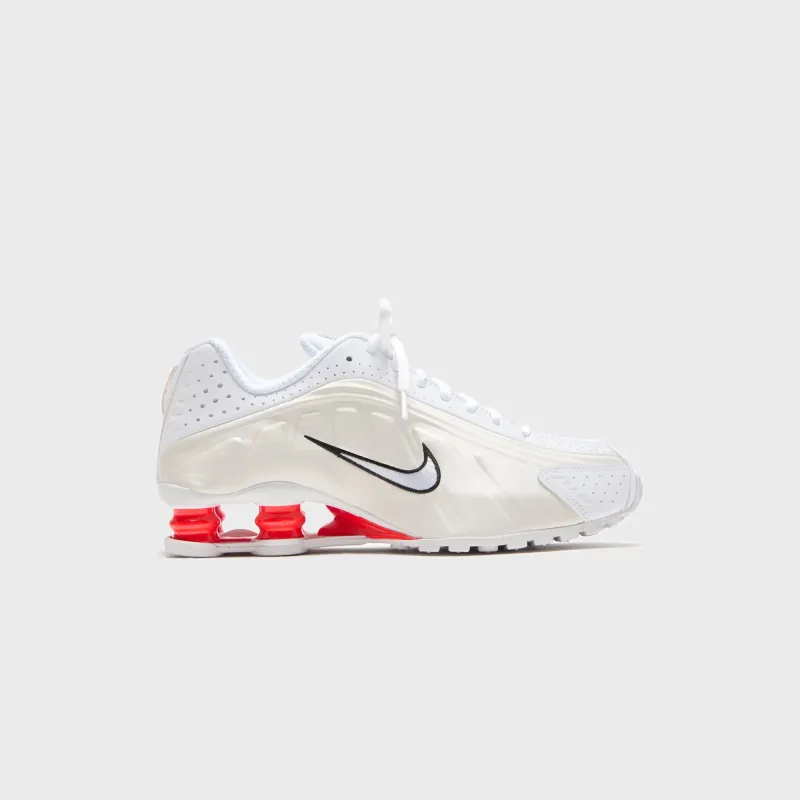 Nike WMNS Shox R4 - White / Phantom / Picante Red sold by Kith