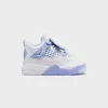 Jordan TD Air Jordan 4 Retro - White / Aluminum / Blue Tint / Oil Green sold by Kith