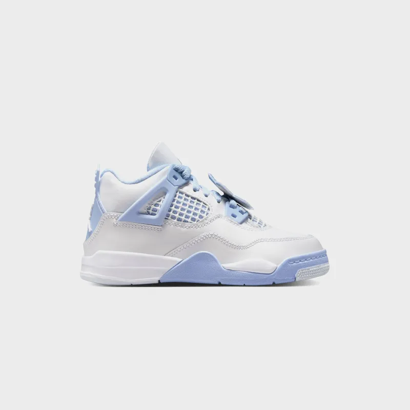 Jordan PS Air Jordan 4 Retro - White / Aluminum / Blue Tint / Oil Green sold by Kith