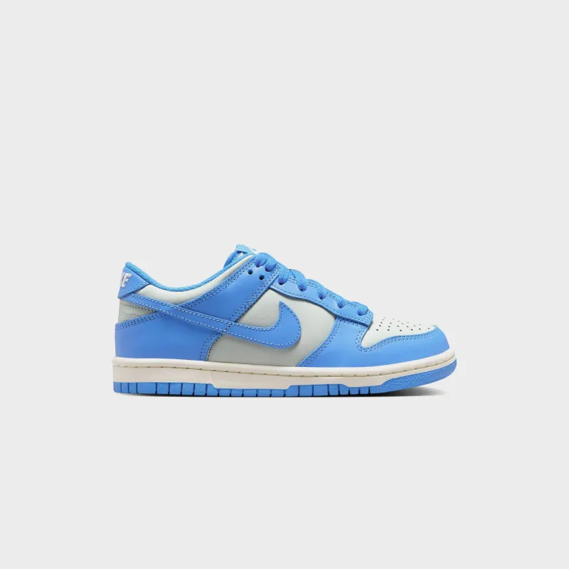 Nike GS Dunk Low - Light Silver / Light Photo Blue / Sail sold by Kith