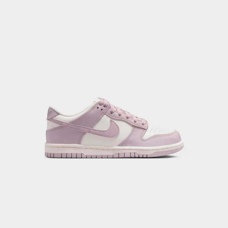 Nike GS Dunk Low - Sail / Enigma Stone / Particle Rose sold by Kith