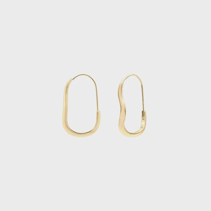 SHASHI Mia Wave Hoop - Gold sold by Kith