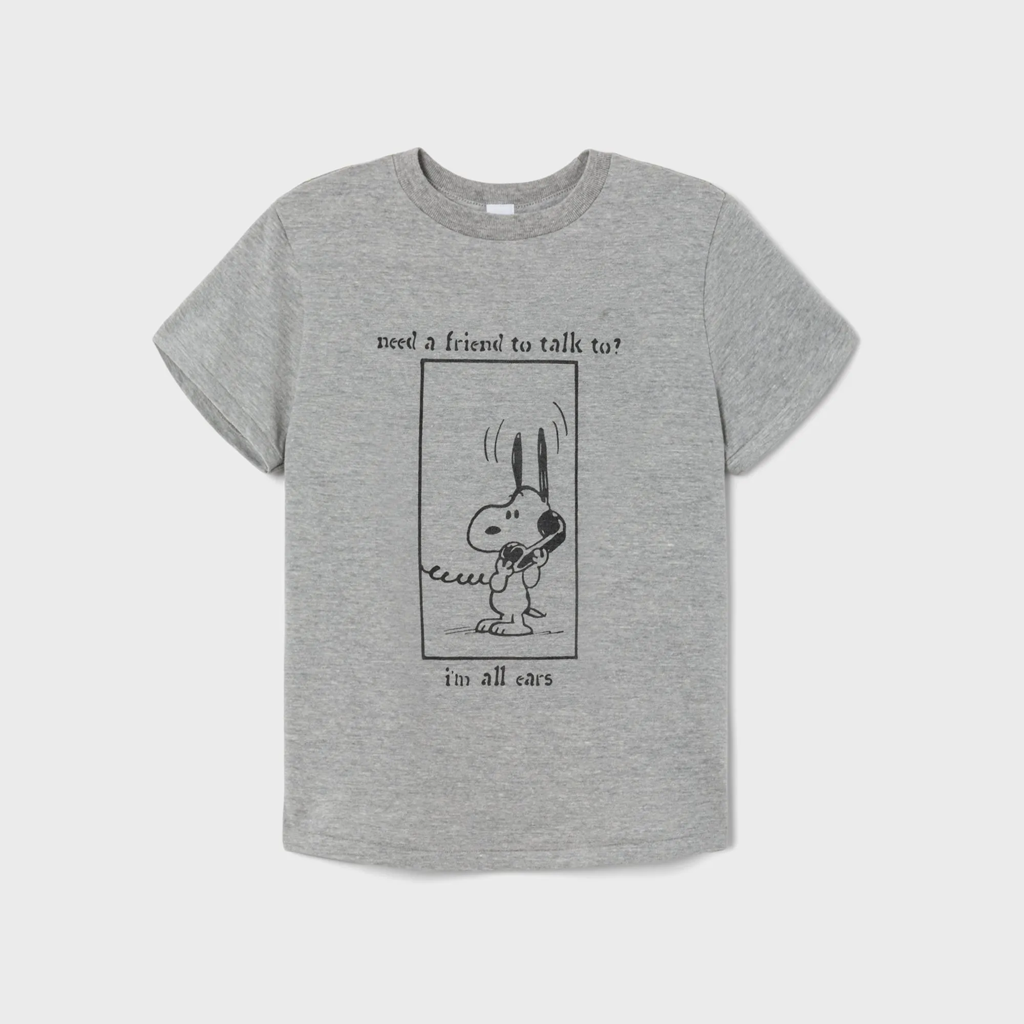 ReDone Classic Snoopy All Ears Tee - Heather Grey sold by Kith