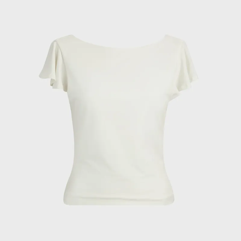 GUIZIO Soffiano Top - Ivory sold by Kith