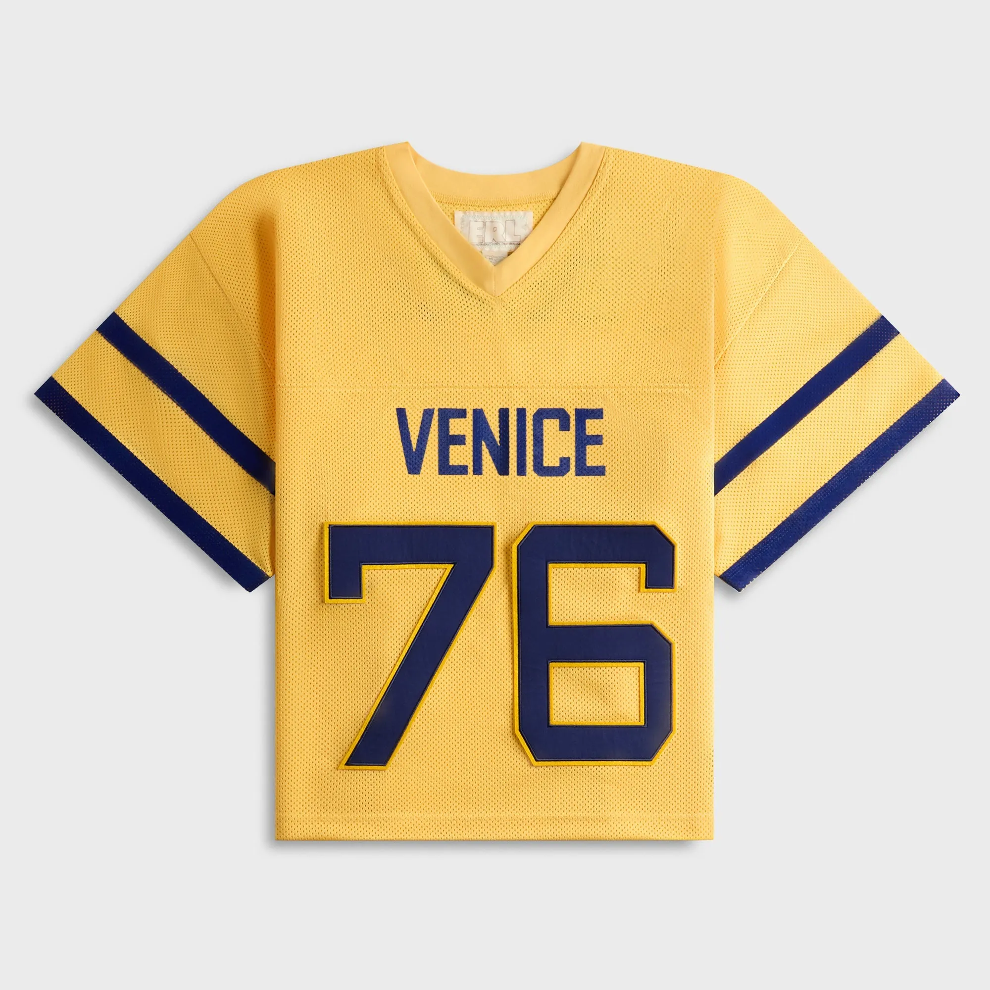 ERL Unisex Venice 76 Football Top - Yellow sold by Kith