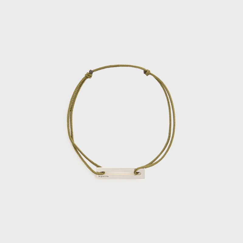 Le Gramme 1.7g Sterling Silver Khaki Cord Bracelet - Khaki sold by Kith