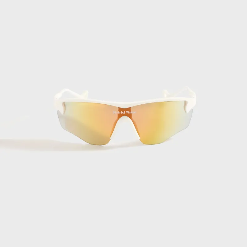 District Vision Junya Racer - White / D+ Amber Mirror sold by Kith