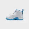 Jordan TD Jordan 12 Retro - White / Metallic Silver / University Blue sold by Kith