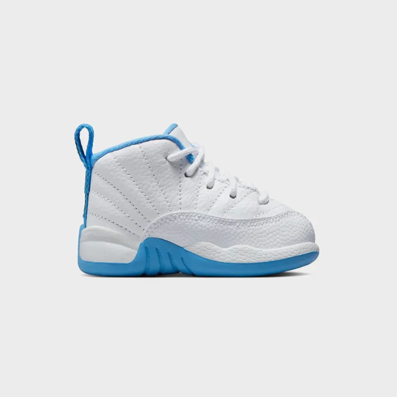 Jordan TD Jordan 12 Retro - White / Metallic Silver / University Blue sold by Kith
