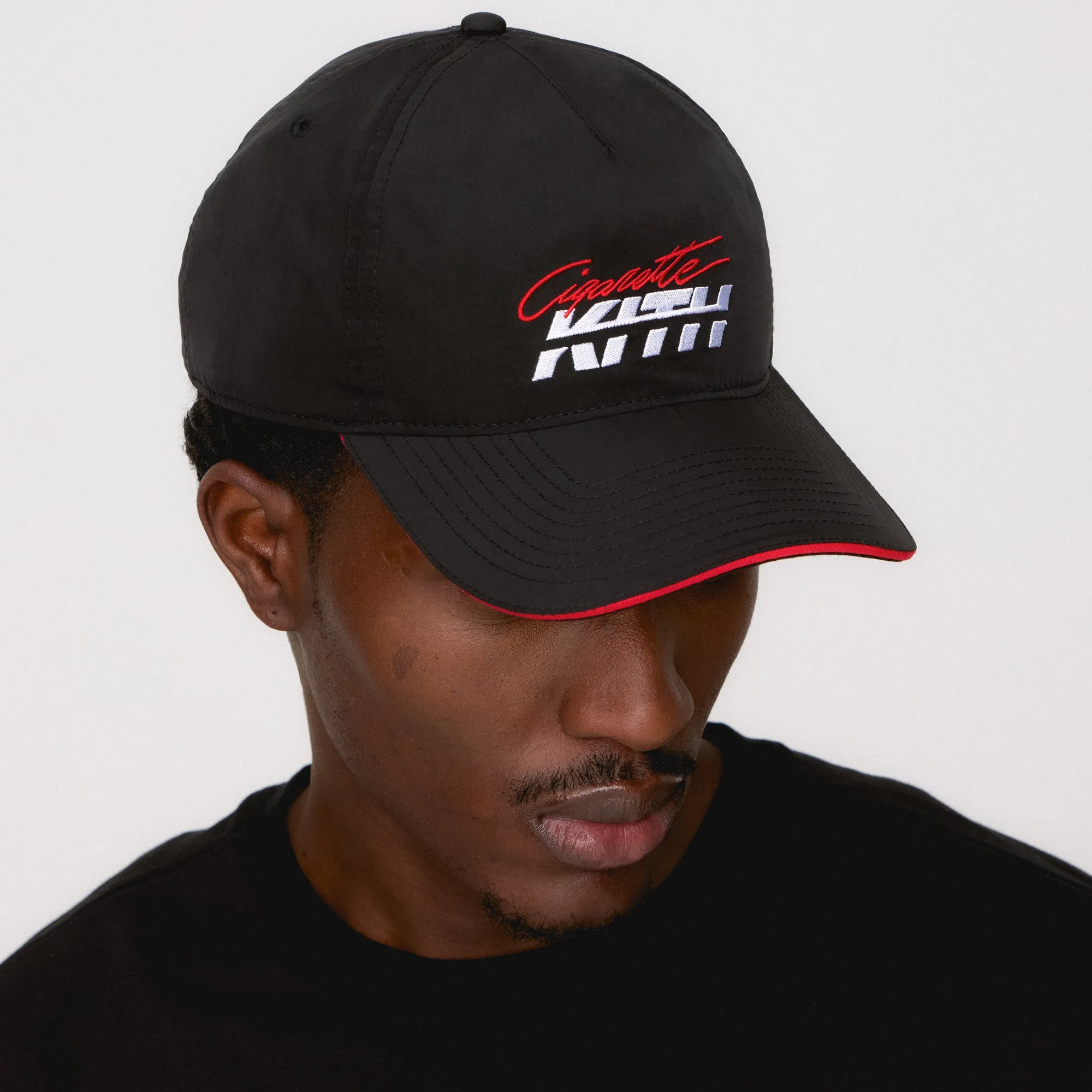 Kith for Cigarette Wrinkle Nylon Bay Speed Low Pinch Crown Snapback - Black sold by Kith product image thumbnail 2