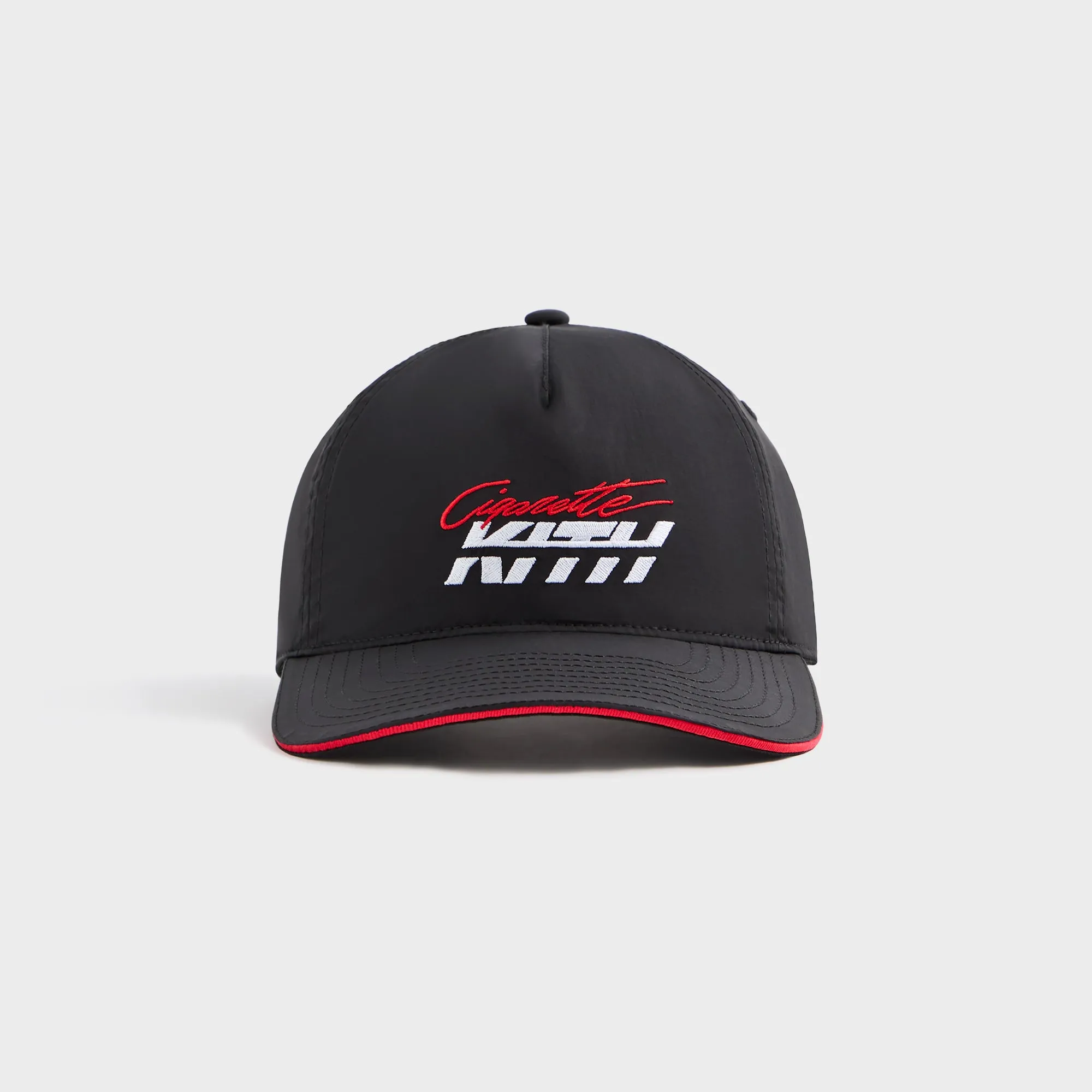 Kith for Cigarette Wrinkle Nylon Bay Speed Low Pinch Crown Snapback - Black sold by Kith