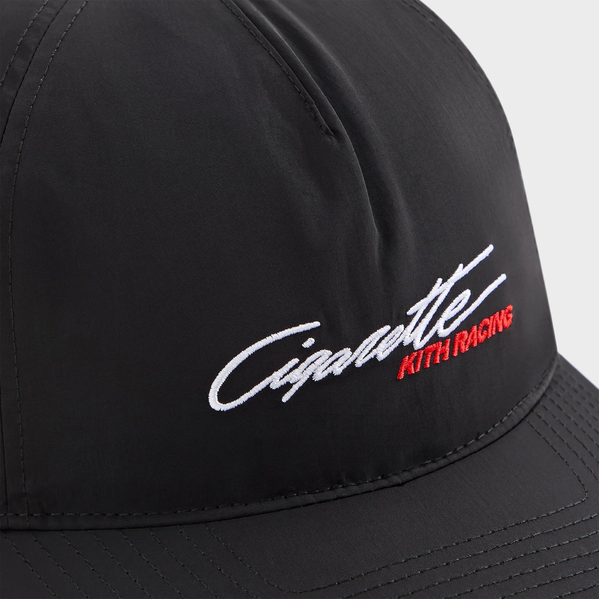 Kith for Cigarette Wrinkle Nylon Bay Low Pinch Crown Snapback - Black sold by Kith product image thumbnail 4