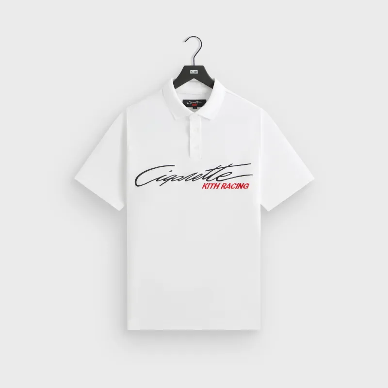 Kith for Cigarette Racing Pique Polo - White sold by Kith