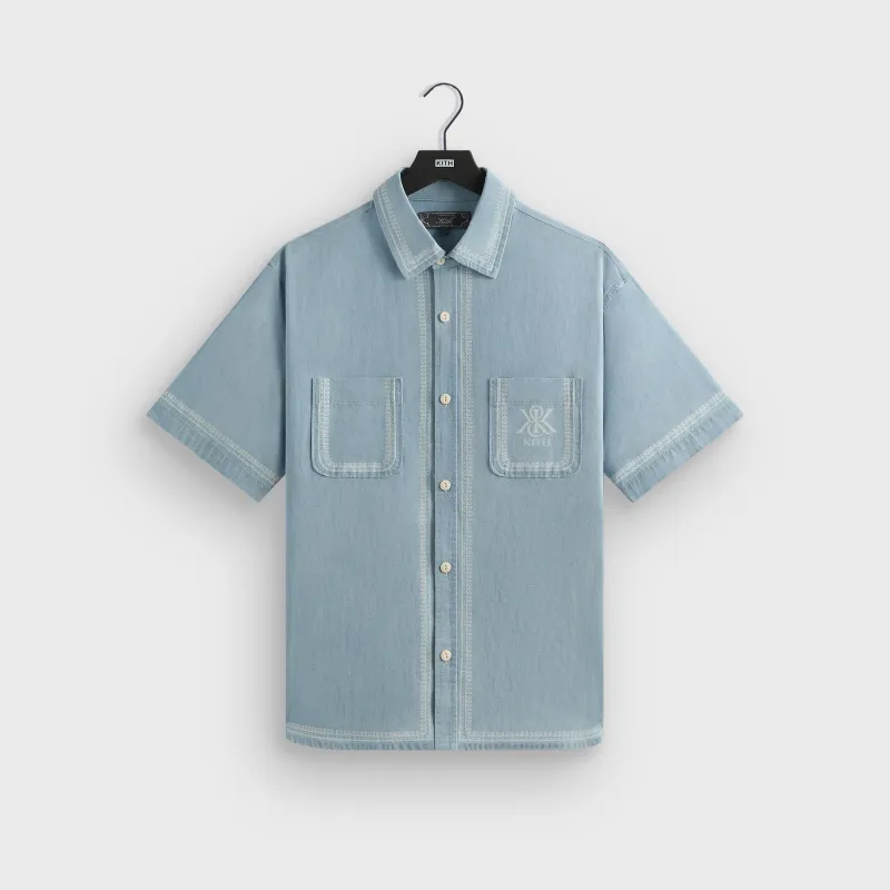 Kith Chambray Paxton Short Sleeve Buttondown -  Light Indigo sold by Kith