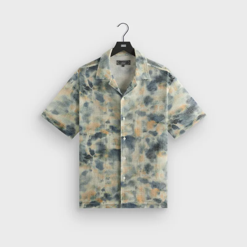 Kith Cotton Mesh Thompson Camp Collar Shirt - Cyanotype sold by Kith