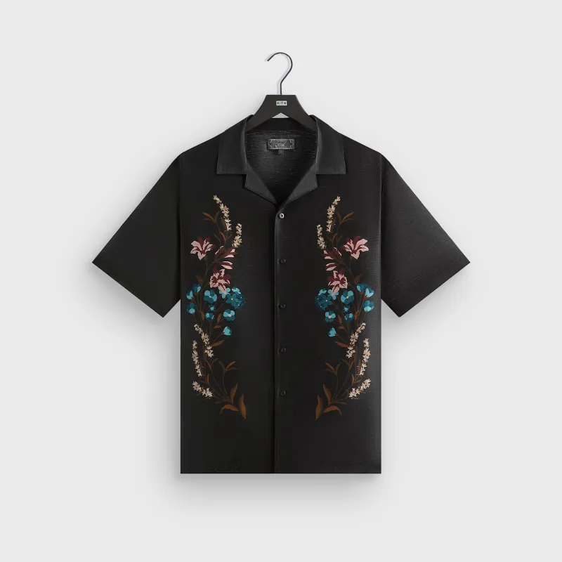 Kith Linen Thompson Camp Collar Shirt - Black sold by Kith