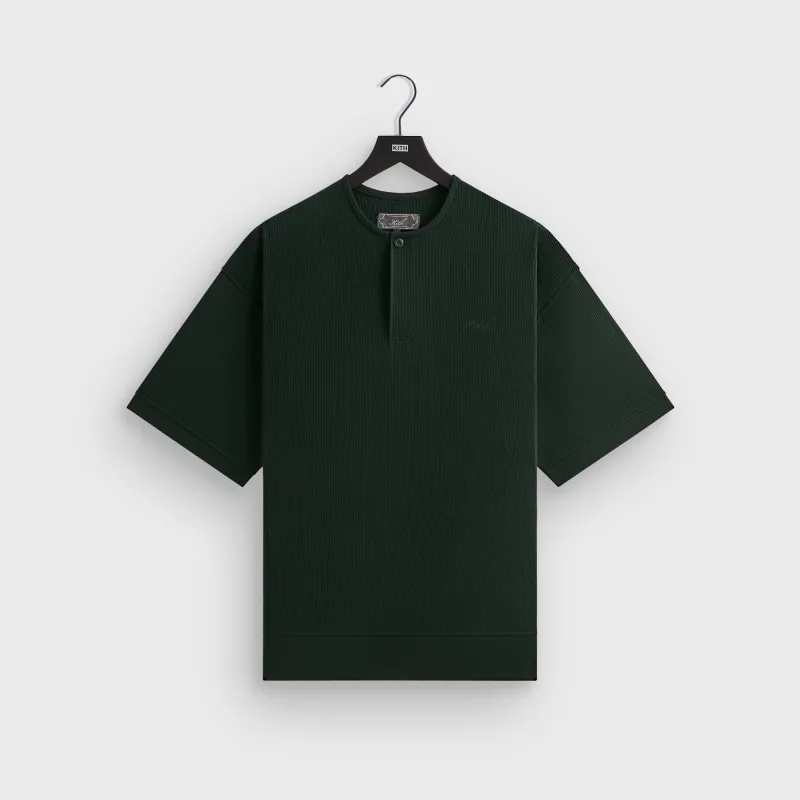 Kith Micro Waffle Short Sleeve Colby Pullover - Stadium sold by Kith