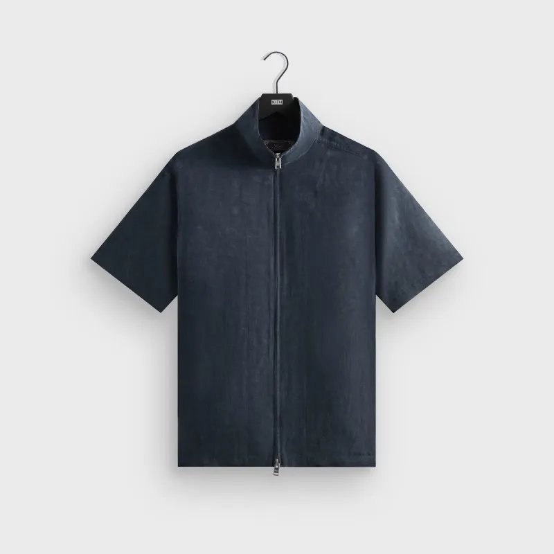 Kith Monogram Silk Thompson Crossover Shirt - Stadium | Parallel