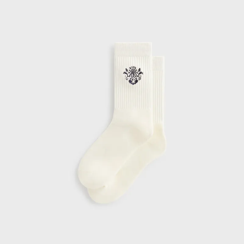 Kith Ornate Crest Logo Crew Socks - Silk sold by Kith