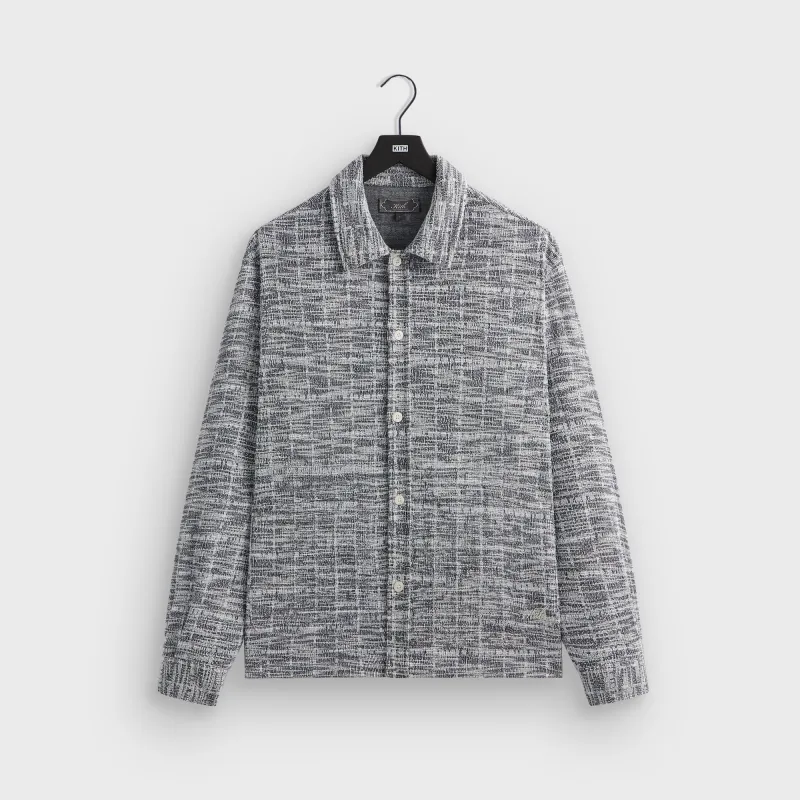 Kith Tweed Long Sleeve Boxy Collared Overshirt - Nocturnal sold by Kith