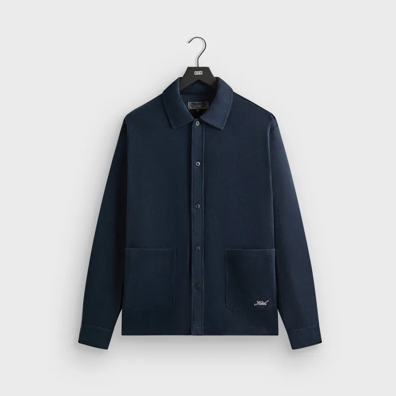 Kith Terry Boxy Collared Overshirt - Nocturnal sold by Kith