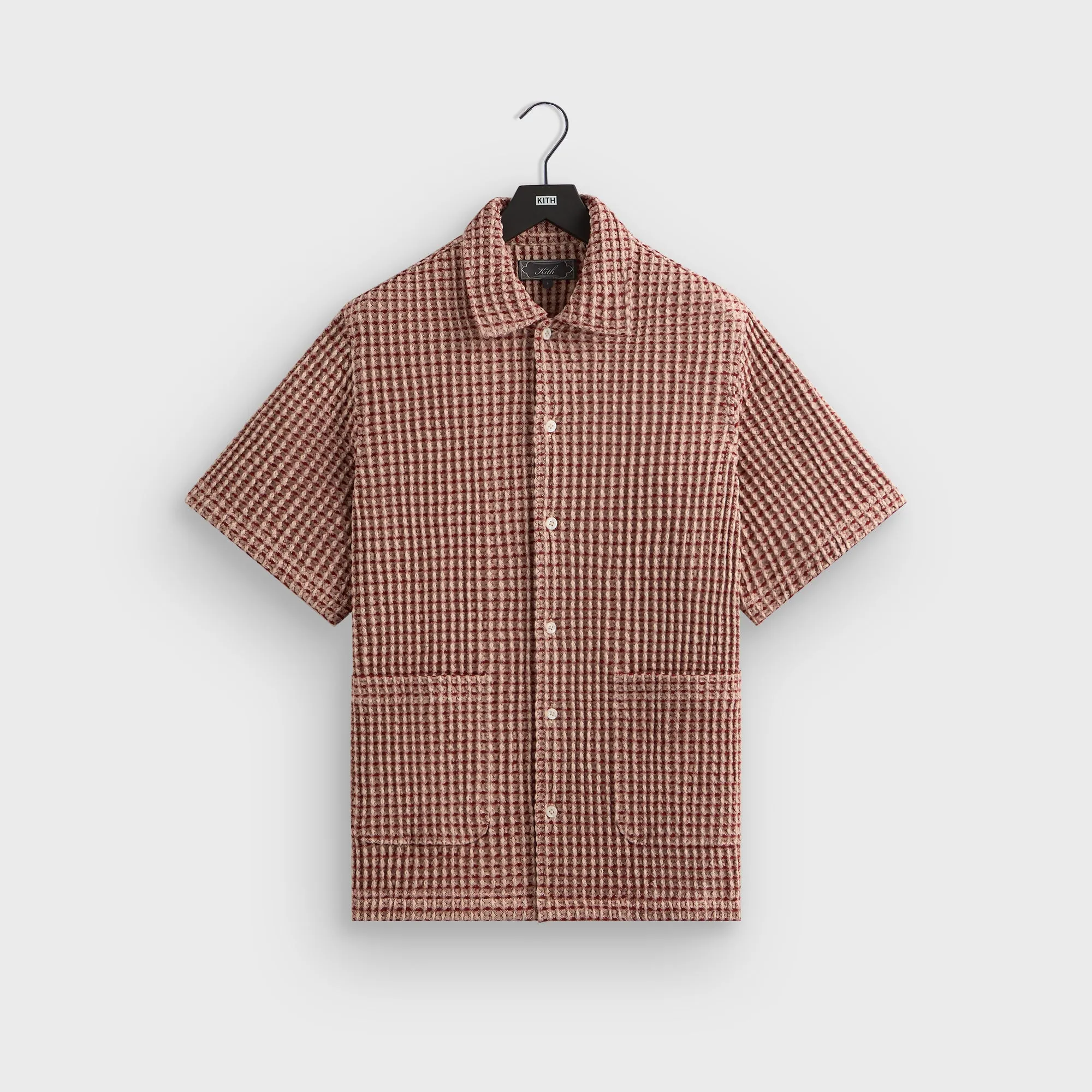 Kith Geometric Diamond Short Sleeve Boxy Collared Overshirt - Bitters sold by Kith