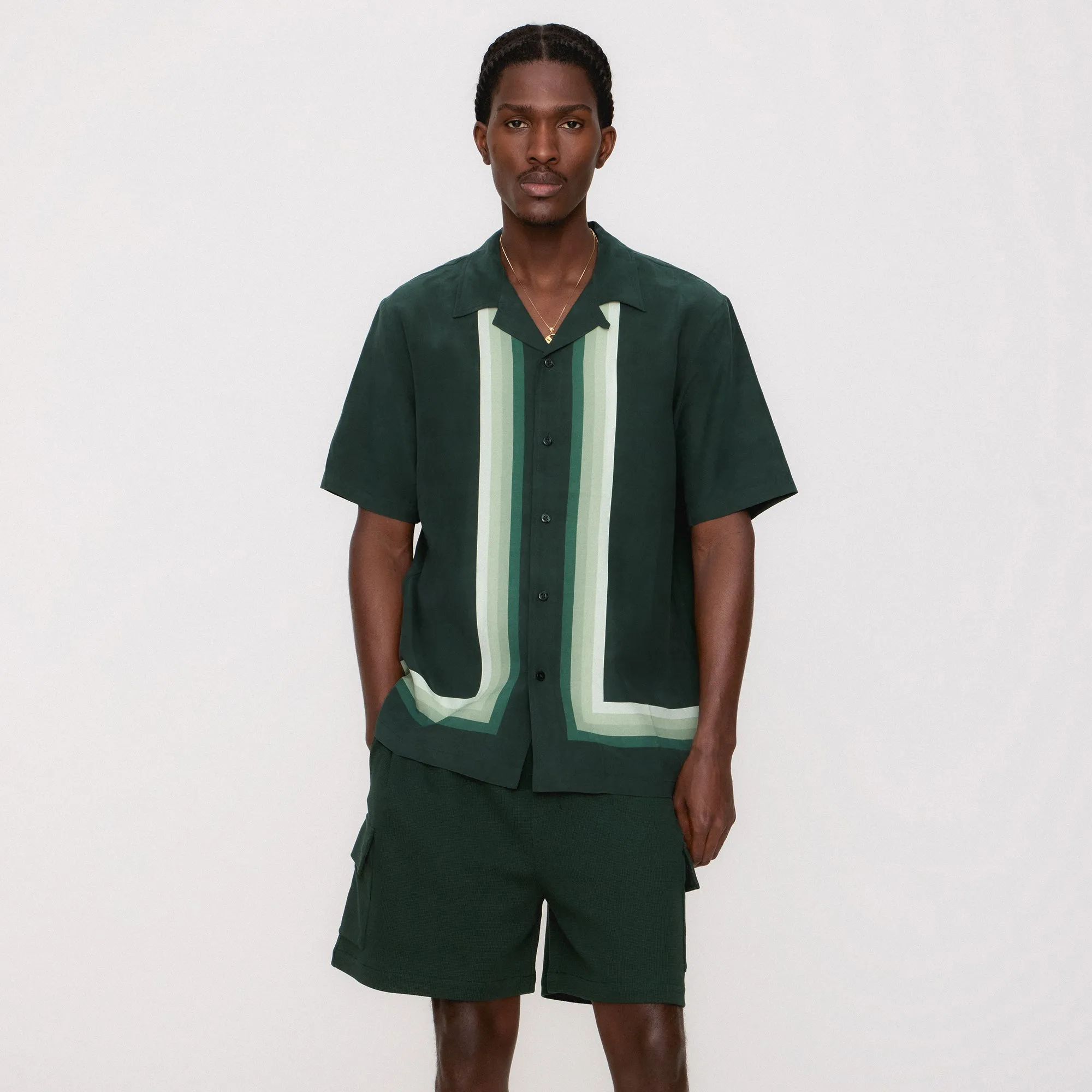 Kith Border Stripe Thompson Camp Collar Shirt - Stadium sold by Kith product image thumbnail 2