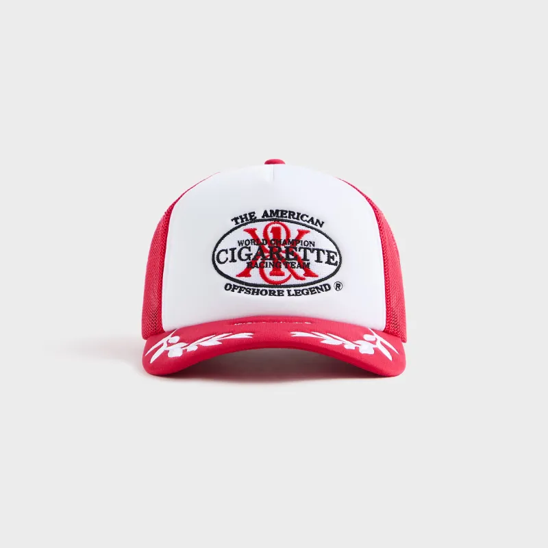 Kith for Cigarette Nolan Trucker Hat - Cinnabar sold by Kith