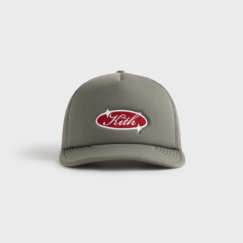Kith Freeway Logo Poly Foam Nolan Trucker Hat - Caraway sold by Kith