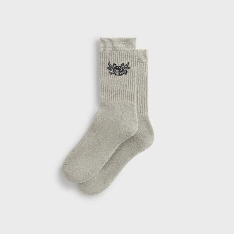Kith Pegasus Crew Sock - Light Heather Grey sold by Kith