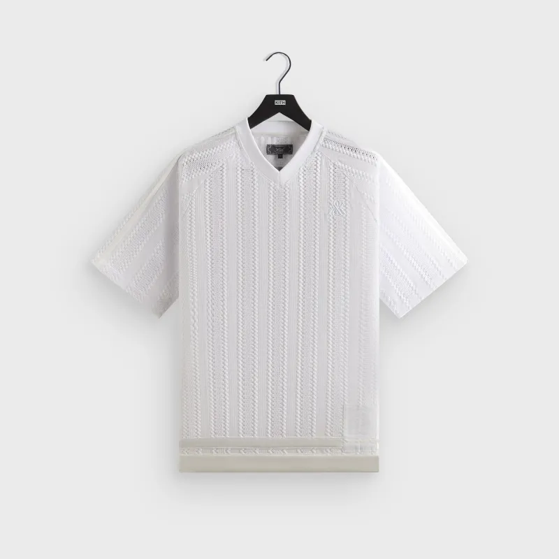 Kith Leon Short Sleeve Lace Combo Jersey - White sold by Kith